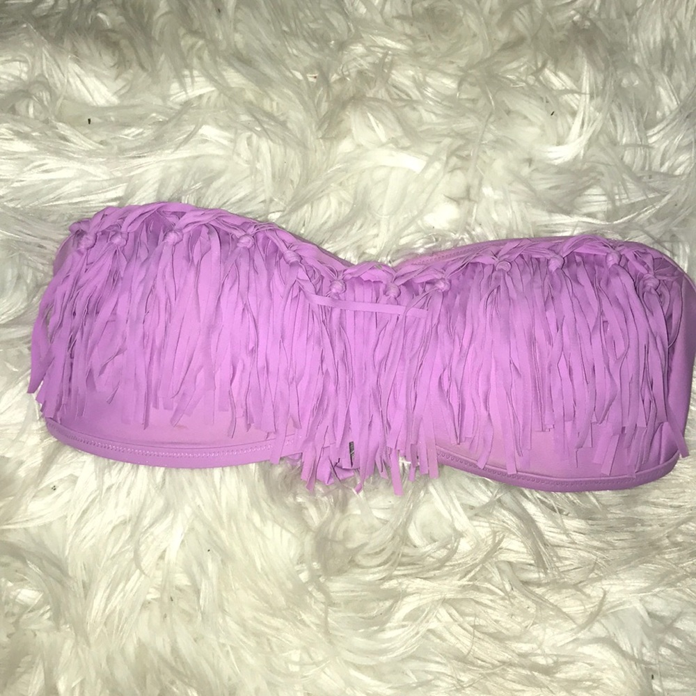 Pastel purple bandeau bikini top